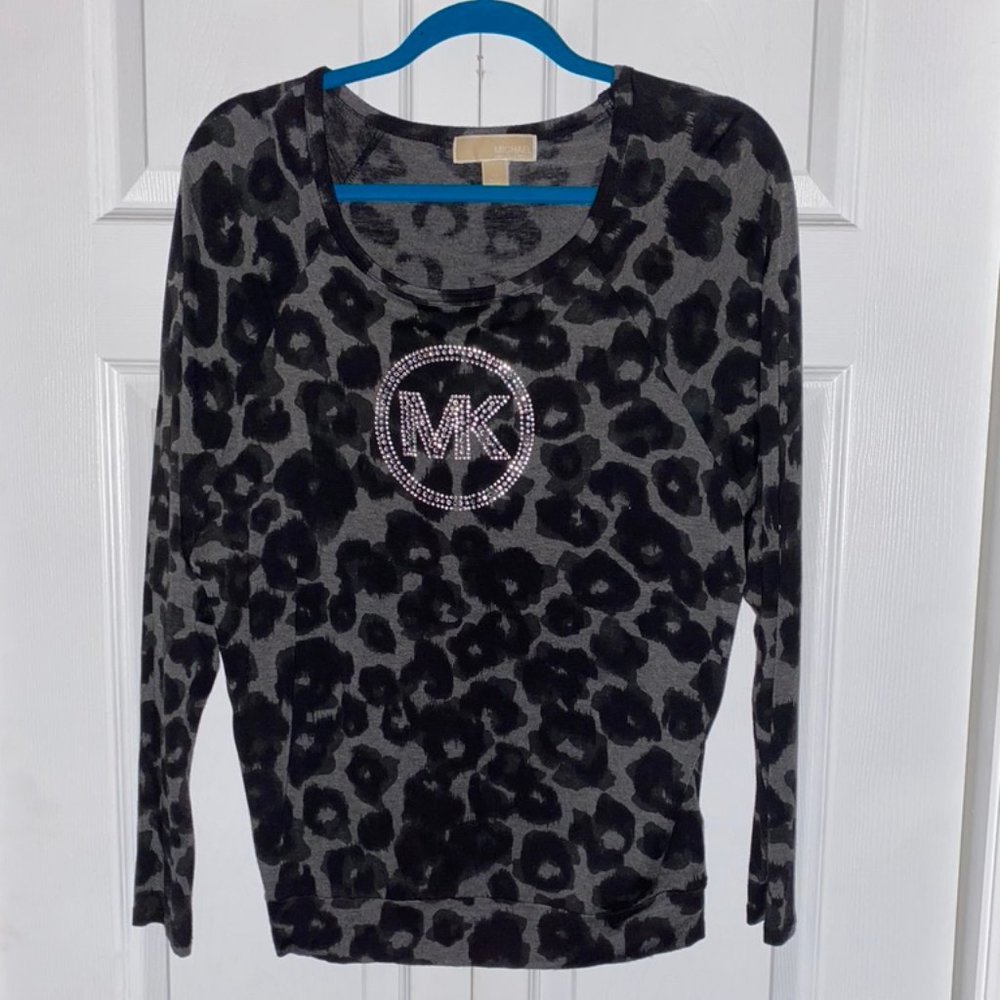 Michael Kors Black & Grey Leopard Sweater